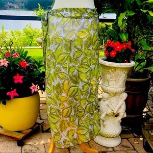 Sheer Silk-Like-Chiffon Leaf Print Long Sarong